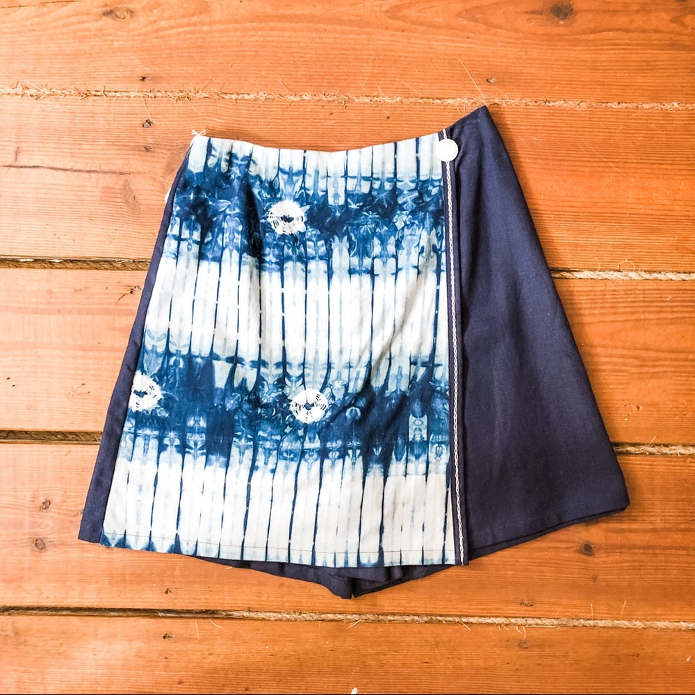 Indigo Wrap Around Shorts/Skirt